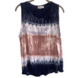 XL EUC Knox Rose tie dyed blue tank